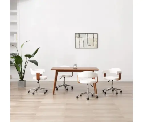 Grozāmi Virtuves Krēsli, 4 Gab., Liekts Koks Un Mākslīgā Āda Vidaxl