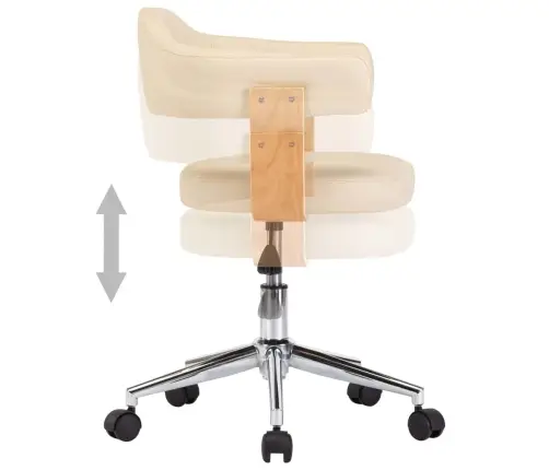 Pasukamos Valgomojo Kėdės, 4Vnt., Kreminės, Dirbtinė Oda