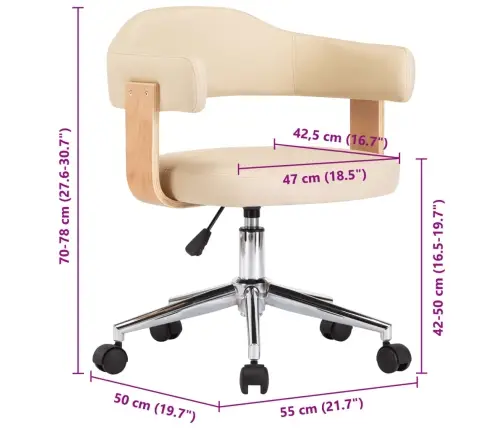 Pasukamos Valgomojo Kėdės, 4Vnt., Kreminės, Dirbtinė Oda