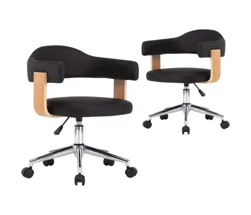 Grozāmi Virtuves Krēsli, 2 Gab., Melna Mākslīgā Āda Vidaxl