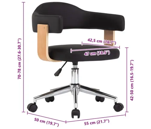 Grozāmi Virtuves Krēsli, 6 Gab., Melna Mākslīgā Āda Vidaxl