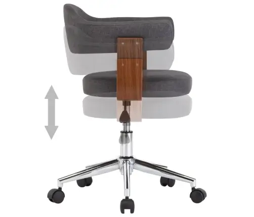 Pasukamos Valgomojo Kėdės, 4Vnt., Pilkos, Išlenkta Med. Ir Aud.