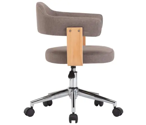 Grozāmi Virtuves Krēsli, 4 Gab., Liekts Koks, Pelēkbrūns Audums Vidaxl