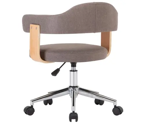 Grozāmi Virtuves Krēsli, 6 Gab., Liekts Koks, Pelēkbrūns Audums  Vidaxl