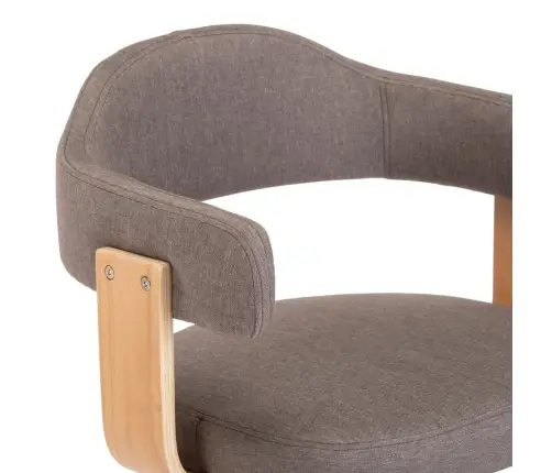 Grozāmi Virtuves Krēsli, 6 Gab., Liekts Koks, Pelēkbrūns Audums  Vidaxl