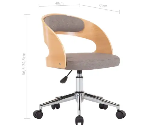 Söögitoolid 2 Tk, Pruunikashall, Painutatud Puit Ja Kangas