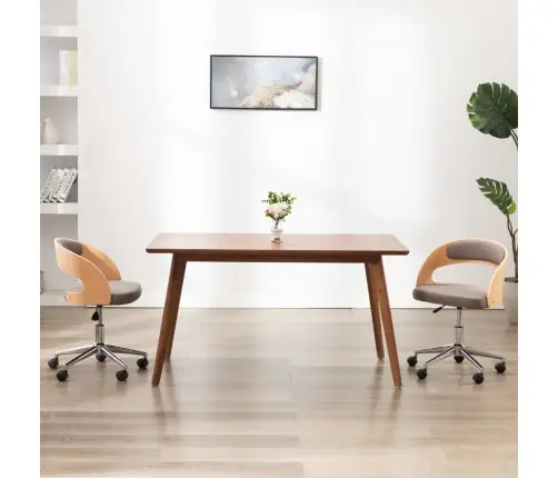 Söögitoolid 2 Tk, Pruunikashall, Painutatud Puit Ja Kangas