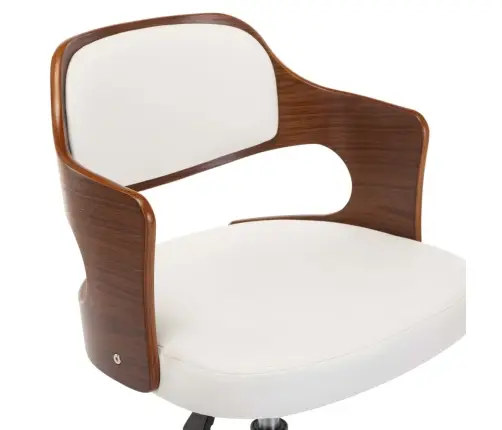 Pöörlevad Söögitoolid 2 Tk, Valge, Painutatud Puit, Kunstnahk