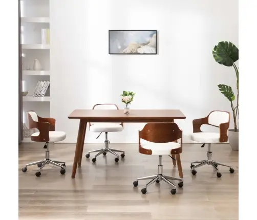 Grozāmi Virtuves Krēsli, 4 Gab., Liekts Koks Un Mākslīgā Āda Vidaxl