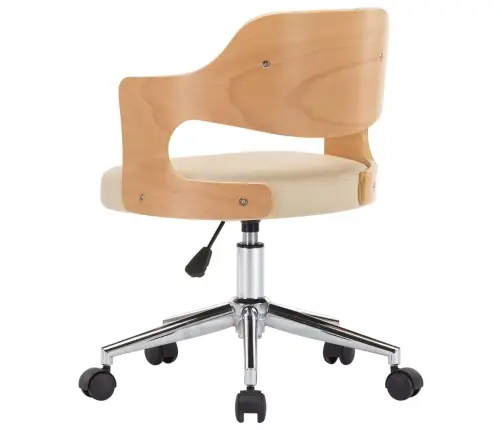 Valgomojo Kėdės, 2Vnt., Kreminės, Lenkta Mediena/Dirbtinė Oda