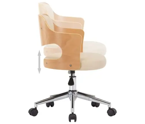 Valgomojo Kėdės, 2Vnt., Kreminės, Lenkta Mediena/Dirbtinė Oda