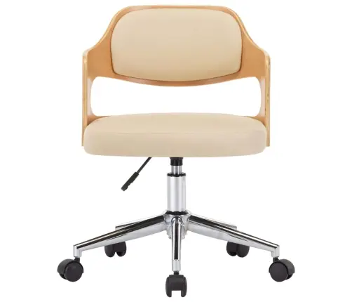 Pöörlevad Söögitoolid 4 Tk Kreemjas, Painutatud Puit, Kunstnahk