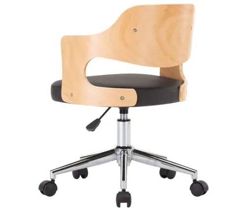 Valgomojo Kėdės, 2Vnt., Juodos, Mediena Ir Dirbtinė Oda