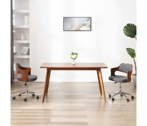 Pasukamos Valgomojo Kėdės, 2Vnt., Pilkos, Išlenkta Med. Ir Aud.