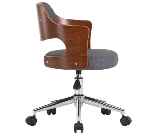 Grozāmi Virtuves Krēsli, 6 Gab., Izliekts Koks Un Audums Vidaxl