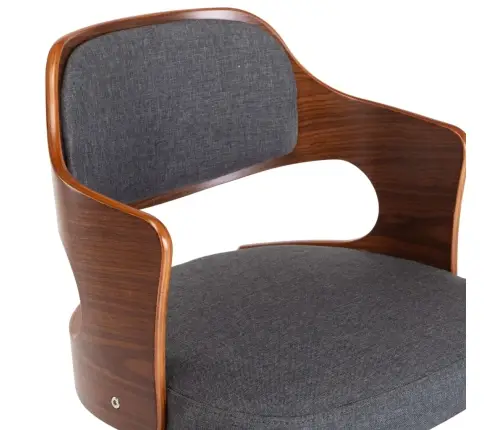 Grozāmi Virtuves Krēsli, 6 Gab., Izliekts Koks Un Audums Vidaxl