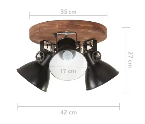 Griestu Lampa, Industriāls Dizains, Melna, 25 W, 42X27 Cm, E27 Vidaxl