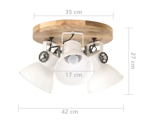 Griestu Lampa, Industriāls Dizains, Balta, 42X27 Cm, 25 W, E27 Vidaxl