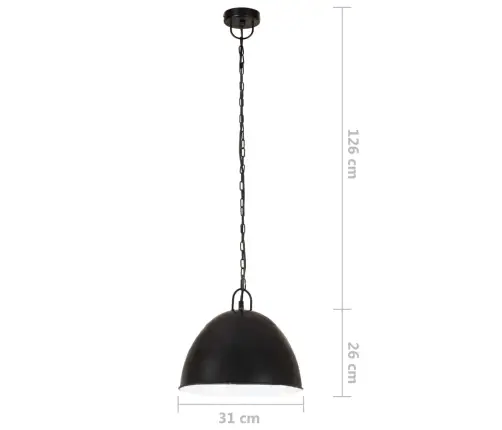 Tööstuslik Laelamp 25 W Must, Ümmargune 31 Cm E27