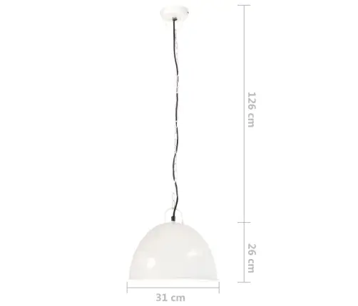 Pakabinamas Šviestuvas, Baltas, 31cm 25W, Apskritas, E27