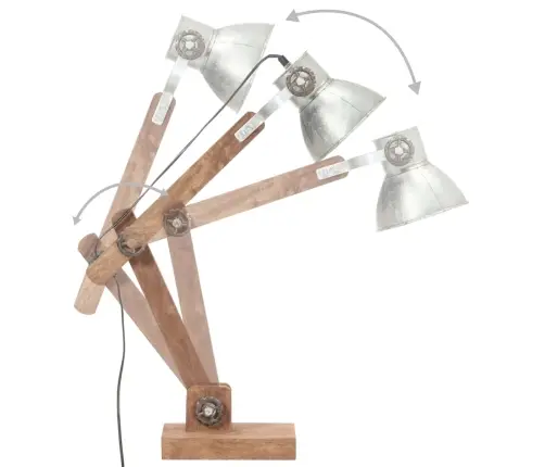 Rašomojo Stalo Lempa, Sidabrinė, 58X18X90cm Apskrita, E27