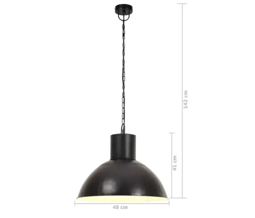 Griestu Lampa, Melna, Apaļa, 25 W, 48 Cm, E27 Vidaxl