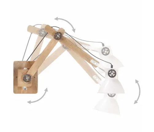 Sienas Lampa, Industriāls Stils, Balta, Apaļa, E27 Vidaxl