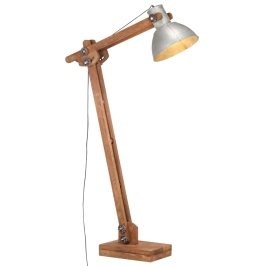 Grīdas Lampa, Sudraba Krāsā, Mango Masīvkoks, E27 Vidaxl