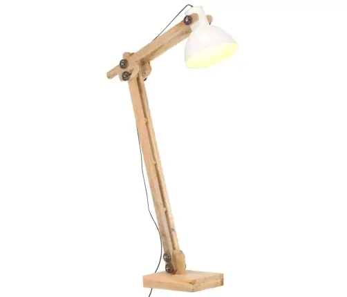 Grīdas Lampa, Balta, Mango Masīvkoks, E27 Vidaxl