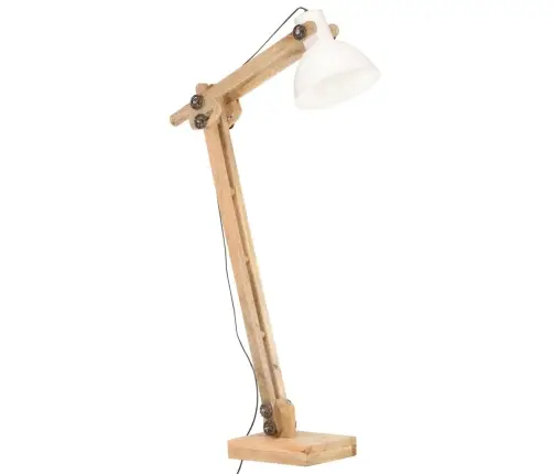 Grīdas Lampa, Balta, Mango Masīvkoks, E27 Vidaxl
