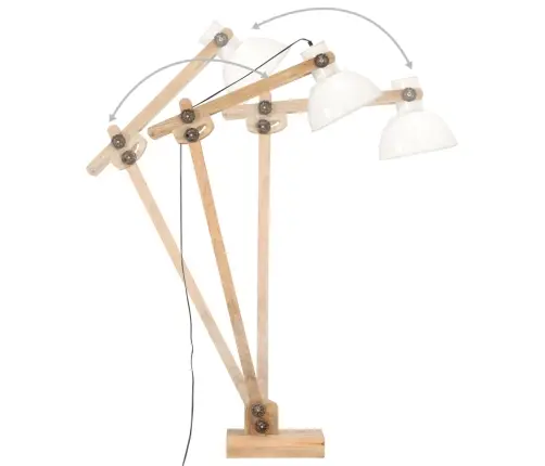 Grīdas Lampa, Balta, Mango Masīvkoks, E27 Vidaxl