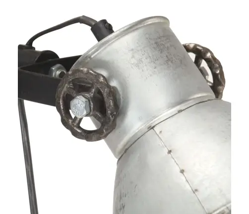 Grīdas Lampa Ar 2 Abažūriem, Sudraba Krāsā, E27, Čuguns Vidaxl