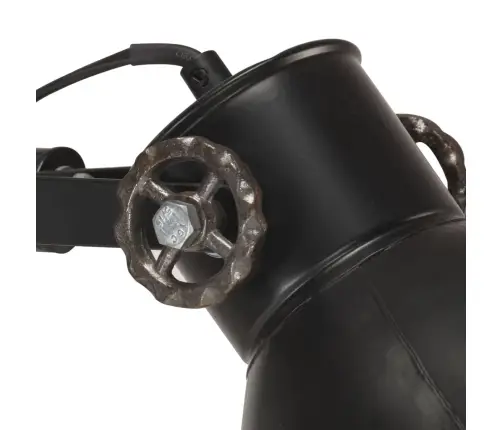 Grīdas Lampa Ar 2 Abažūriem, Melna, E27, Čuguns Vidaxl