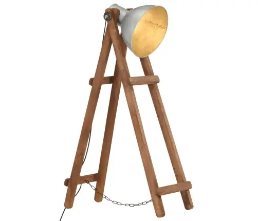 Grīdas Lampa, E27, Mango Masīvkoks, Sudraba Krāsa Vidaxl