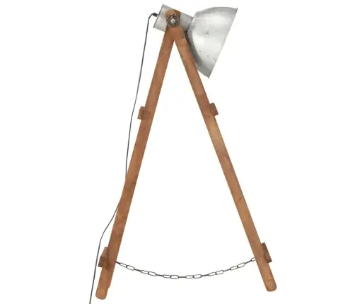 Grīdas Lampa, E27, Mango Masīvkoks, Sudraba Krāsa Vidaxl