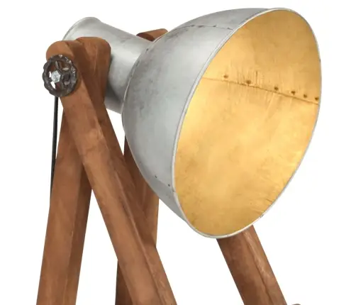 Grīdas Lampa, E27, Mango Masīvkoks, Sudraba Krāsa Vidaxl