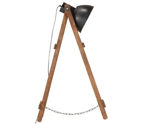 Grīdas Lampa, Melna, Mango Masīvkoks, E27 Vidaxl