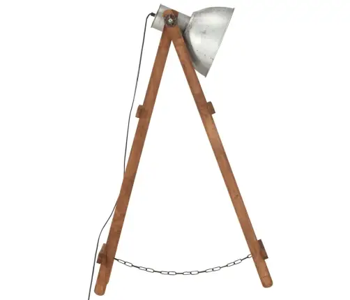 Põrandalambid, 3 Tk, Hõbedane, E27, Mangopuit