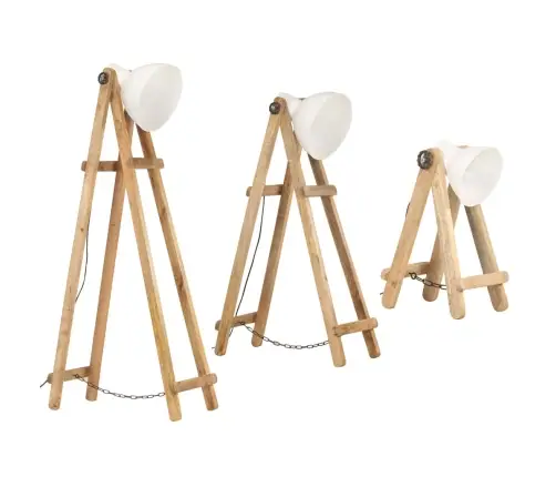 Toršerai, 3Vnt., Baltos Spalvos, Mango Medienos Masyvas, E27