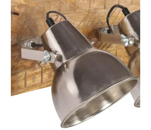 Tööstuslik Seinalamp, Hõbedane, 70 X 23 cm E27, Mangopuit