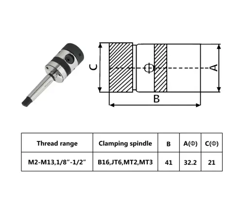 Urbjmašīnas Patrona B16 Ar Mt2 Kātu, Iekšējai Vītnei M2-M13 Vidaxl