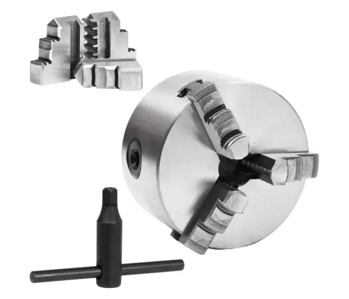 Tekinimo Staklių Griebtuvas, Plienas, 100Mm, 3 Žiotys