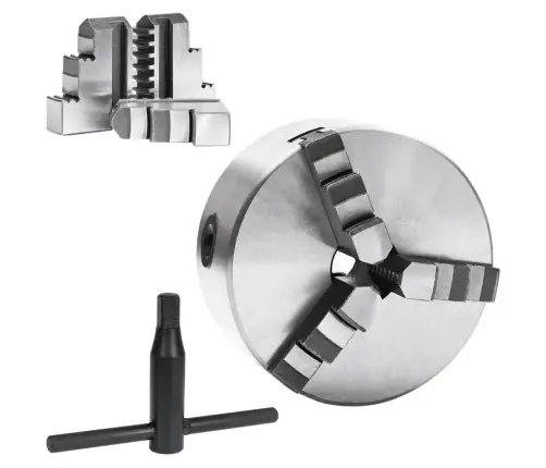 Tekinimo Staklių Griebtuvas, Plienas, 125Mm, 3 Žiotys