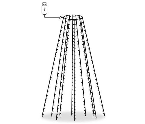 Ziemassvētku Lampiņas, 300 Led, 300 Cm Vidaxl