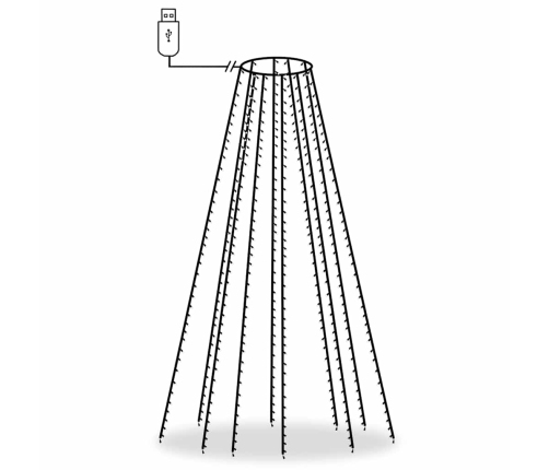 Ziemassvētku Lampiņas, 500 Led, 500 Cm Vidaxl