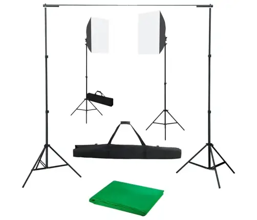 Fotostudijas Komplekts – Gaismas Izkliedētāji Un Fons Vidaxl