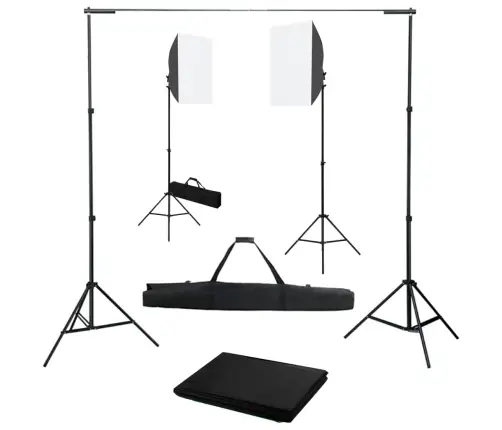 Fotostudijas Komplekts – Gaismas Izkliedētāji Un Fons Vidaxl