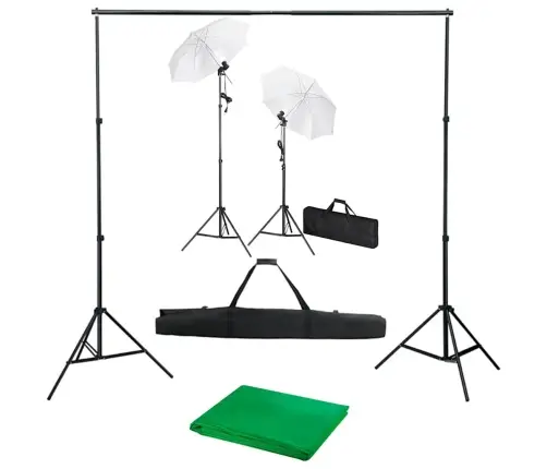 Fotostudijas Komplekts – Fons, Lampas Un Lietussargi Vidaxl