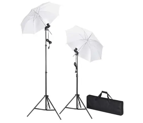 Fotostudijas Komplekts – Fons, Lampas Un Lietussargi Vidaxl