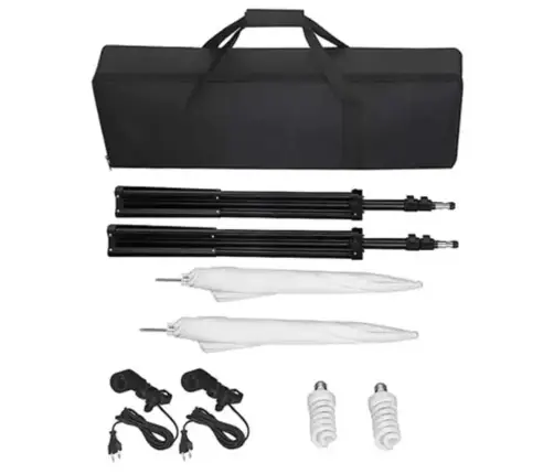 Fotostudijas Komplekts – Fons, Lampas Un Lietussargi Vidaxl